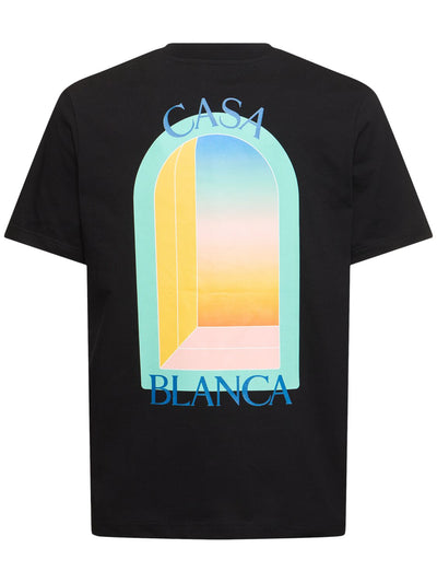 Casablanca – Bedrucktes T-Shirt „L'Arche Colore“ in Schwarz