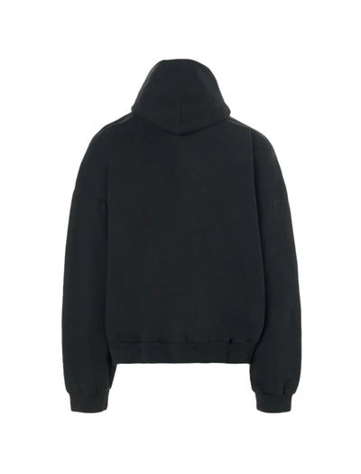 Balenciaga – Runder Hoodie mit Rückenklappe und Übergröße in Schwarz