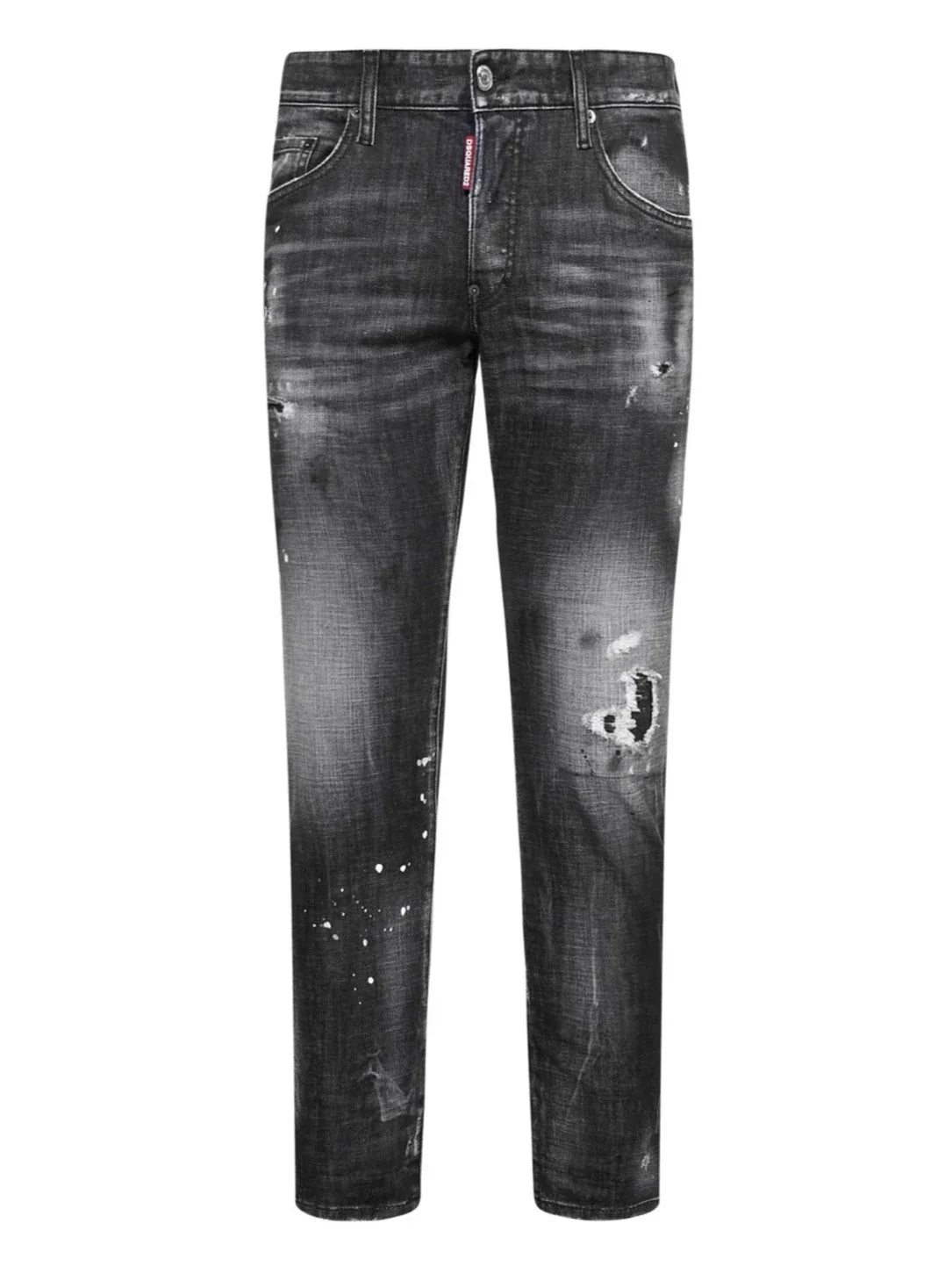 Dsquared2 – Cool Guy – Zerrissene, knielange Jeans in Schwarz