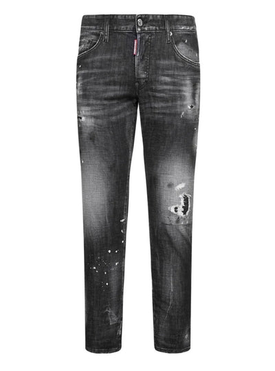 Dsquared2 – Cool Guy – Zerrissene, knielange Jeans in Schwarz