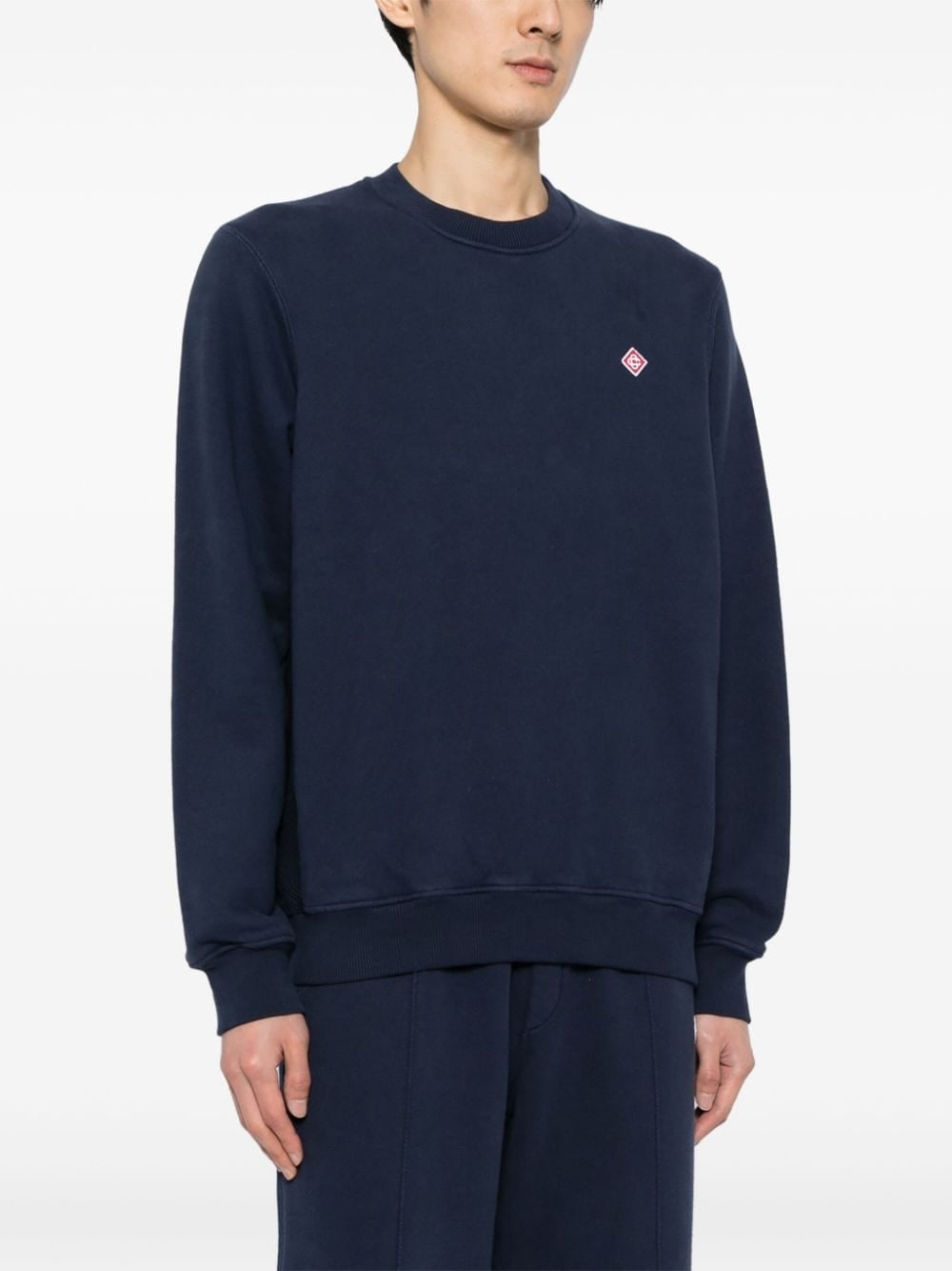 Casablanca Sweatshirt mit Rundhalsausschnitt und Diamant-Logo Blau