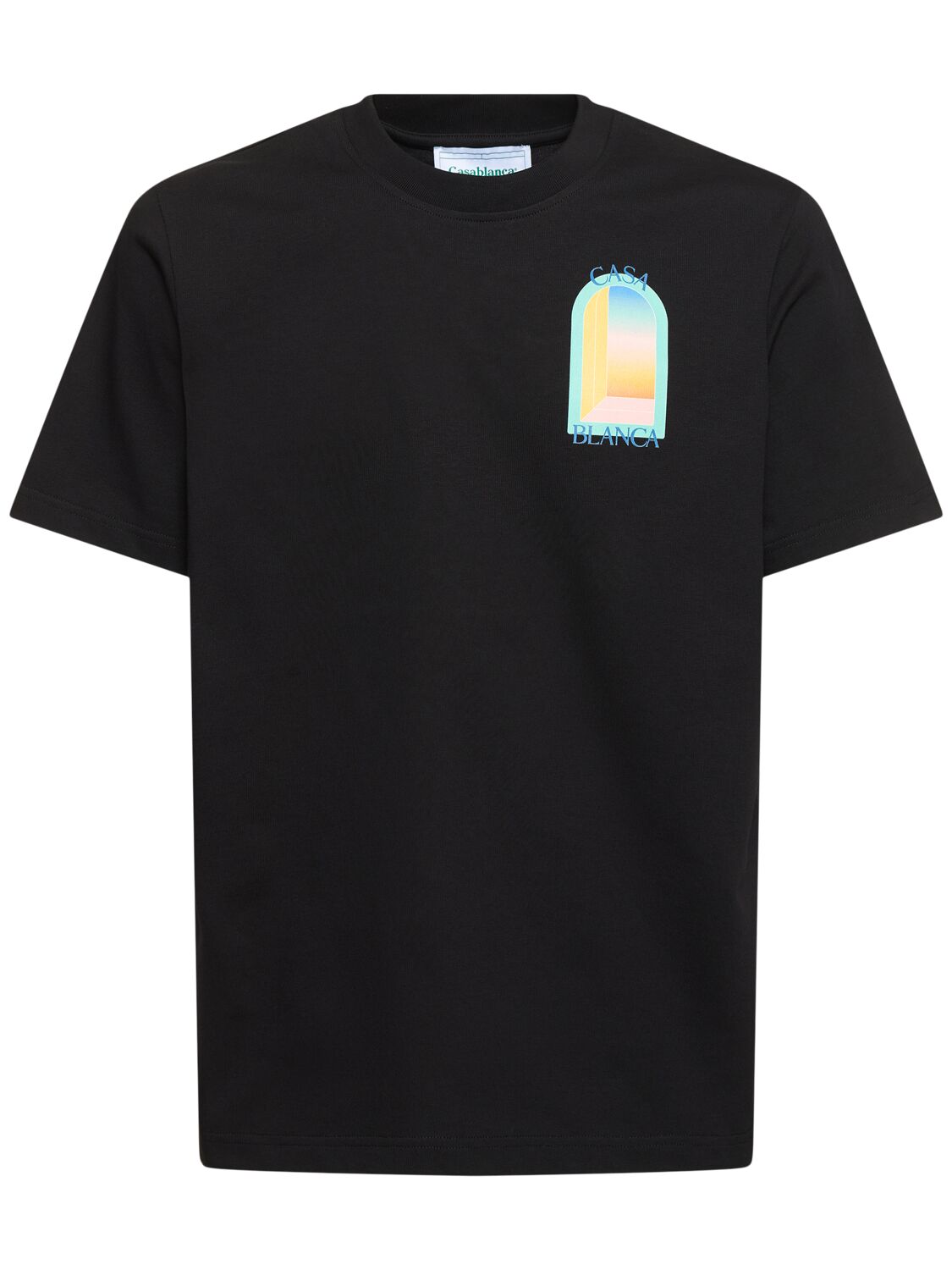 Casablanca – Bedrucktes T-Shirt „L'Arche Colore“ in Schwarz