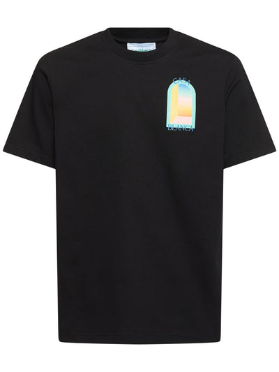 Casablanca – Bedrucktes T-Shirt „L'Arche Colore“ in Schwarz