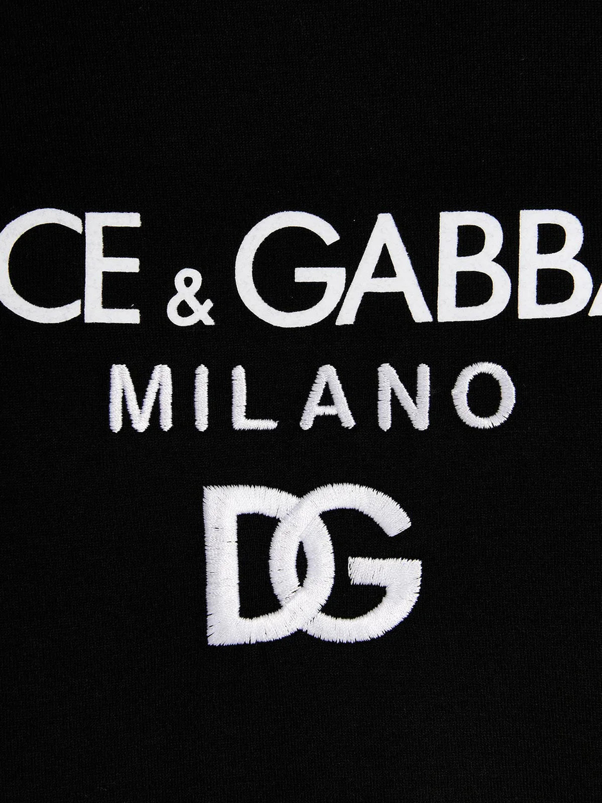Dolce &amp; Gabbana – T-Shirt mit besticktem DG Milano-Logo in Schwarz