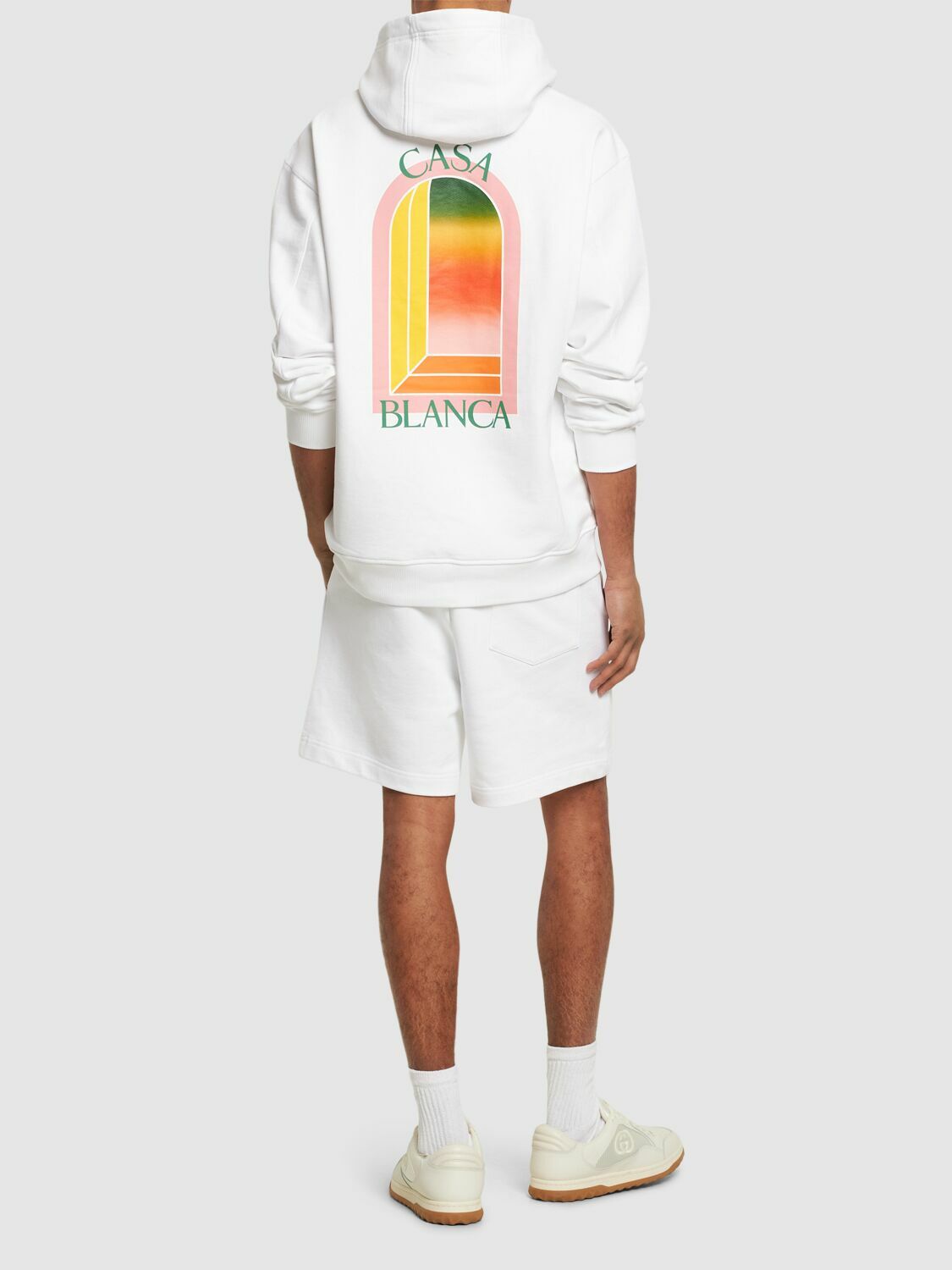 Casablanca Gradient Arch Bio-Baumwoll-Hoodie Weiß