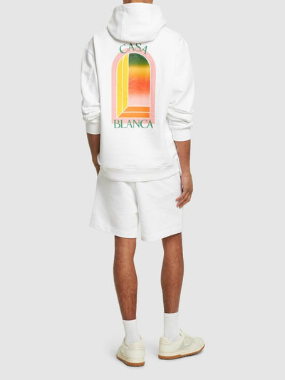 Casablanca Gradient Arch Bio-Baumwoll-Hoodie Weiß