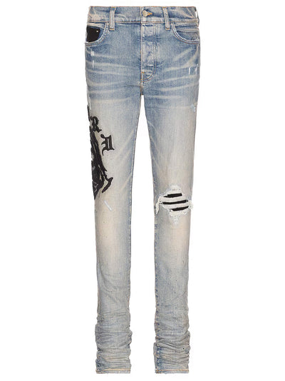 Amiri – Wes Lang – Jeans mit Reaper-Logo in Clay Indigoblau