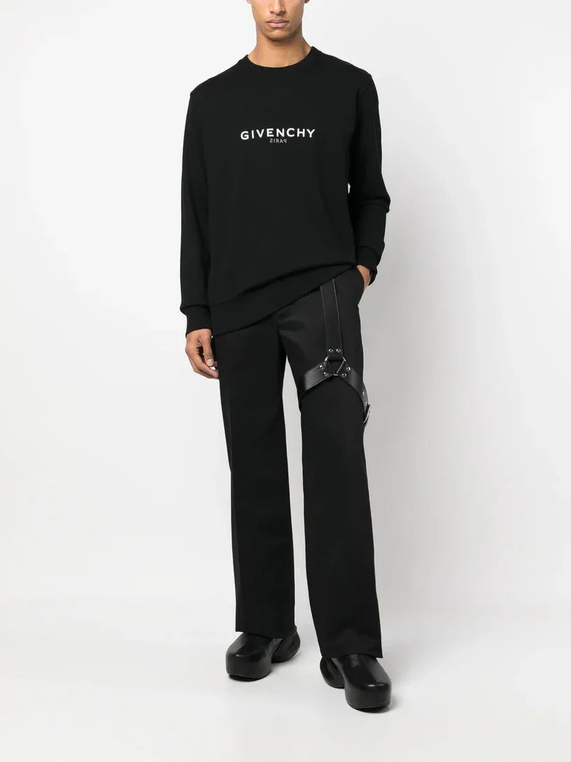 Givenchy – Reverse Paris – Schmal geschnittenes Sweatshirt in Schwarz
