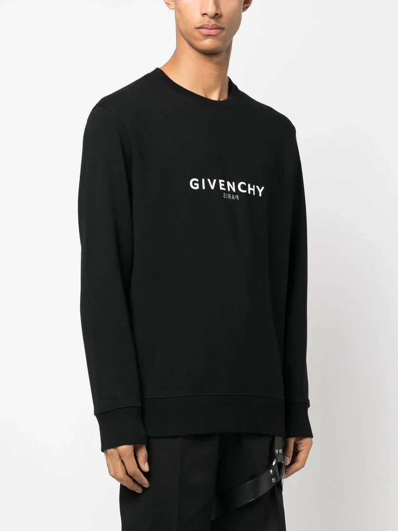 Givenchy – Reverse Paris – Schmal geschnittenes Sweatshirt in Schwarz