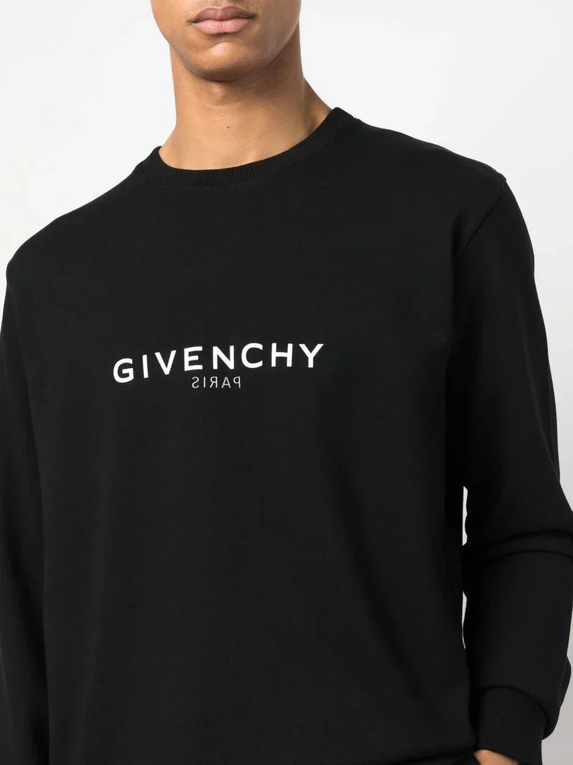 Givenchy – Reverse Paris – Schmal geschnittenes Sweatshirt in Schwarz