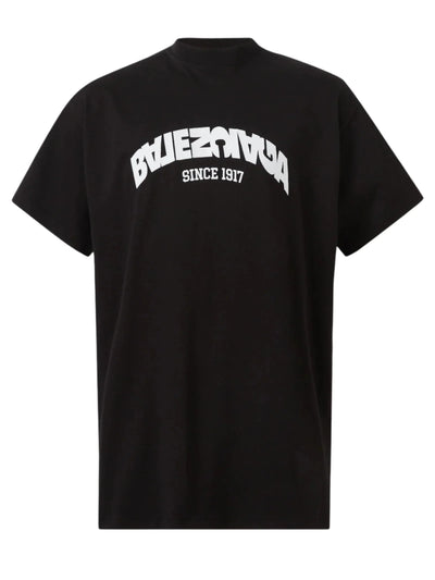 Balenciaga T-Shirt mit Back Flip-Logo in Schwarz