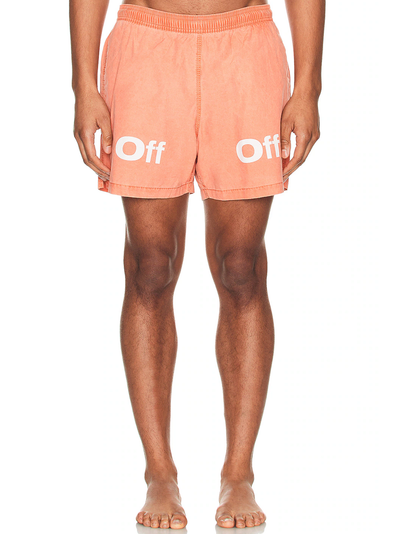 Off-White – Bounce Off Sunset – Badeshorts in Orange