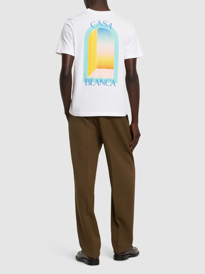 Casablanca – Bedrucktes T-Shirt „L'Arche Colore“ in Weiß