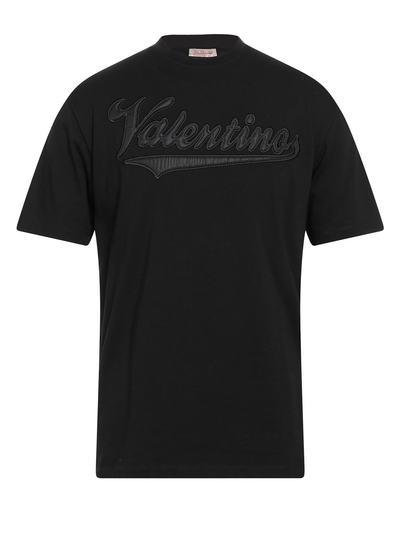 Valentino Garavani – Schwarzes T-Shirt mit College-Logo