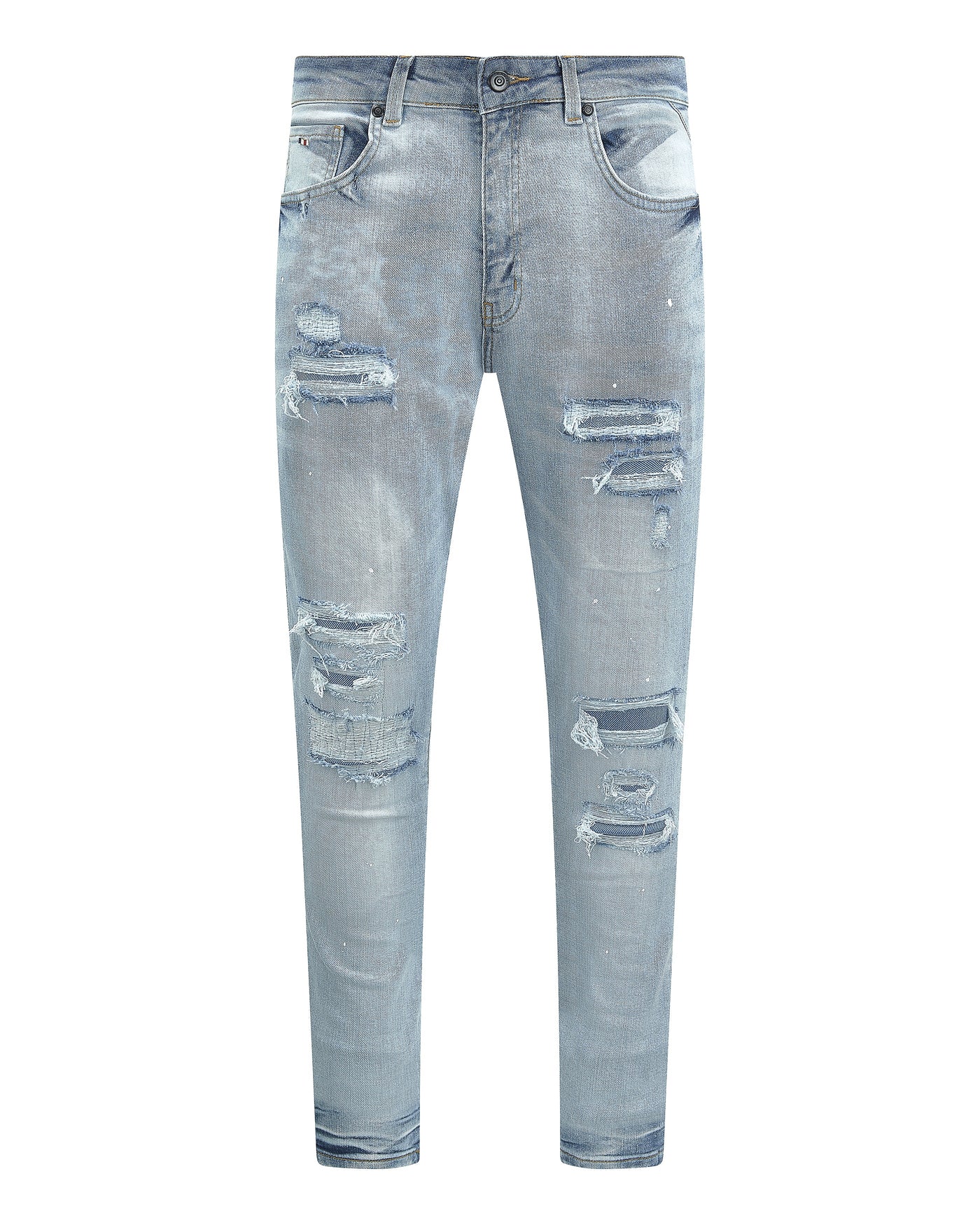 Magiri Paris – Zerrissene Jeans im Used-Look in Hellblau