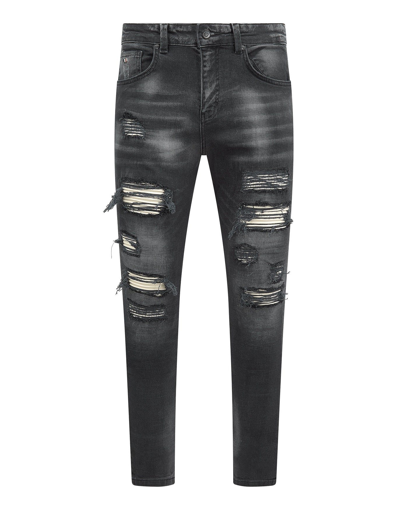 Magiri „Rouen“ zerrissene Jeans in Schwarz