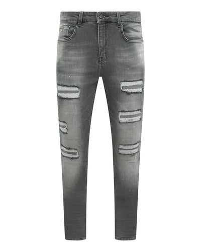 Magiri Douai – Graue Jeans mit zerrissenen Patches