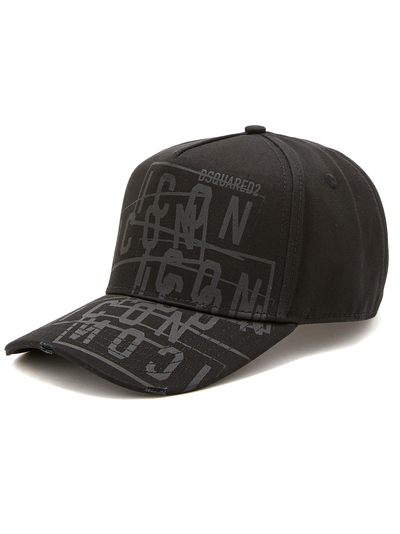 Dsquared2 – Gorras – Schwarze Kappe mit geprägtem Logo