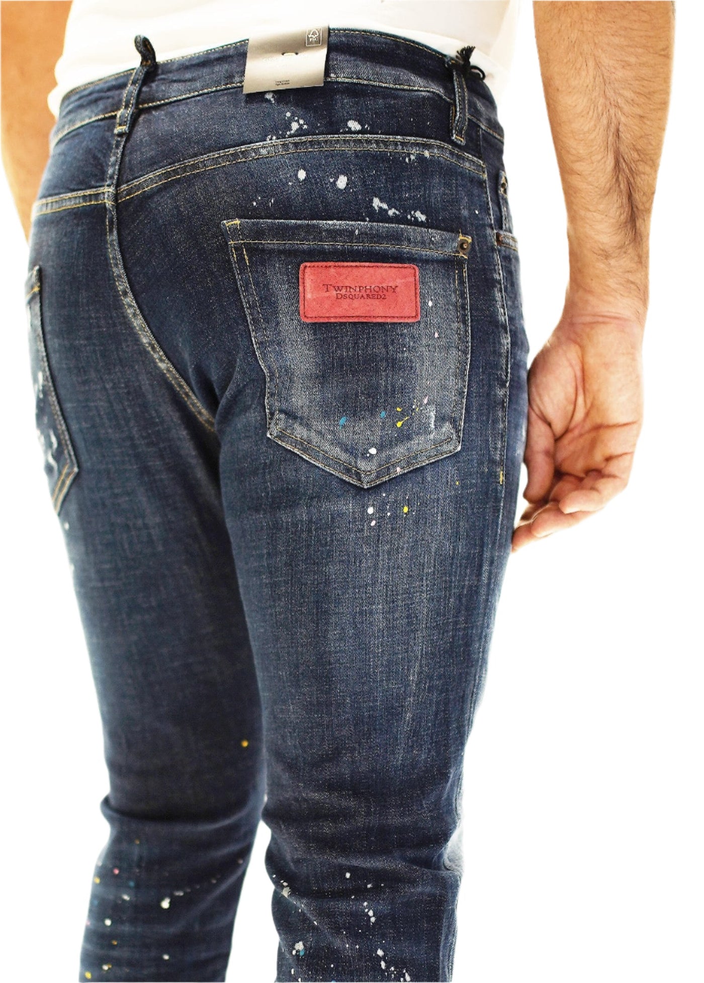 Dsquared2 Twinphony Jeans mit Farbspritzern Blau
