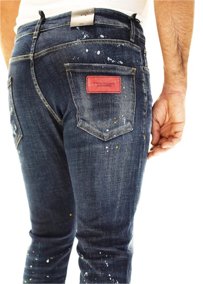 Dsquared2 Twinphony Jeans mit Farbspritzern Blau