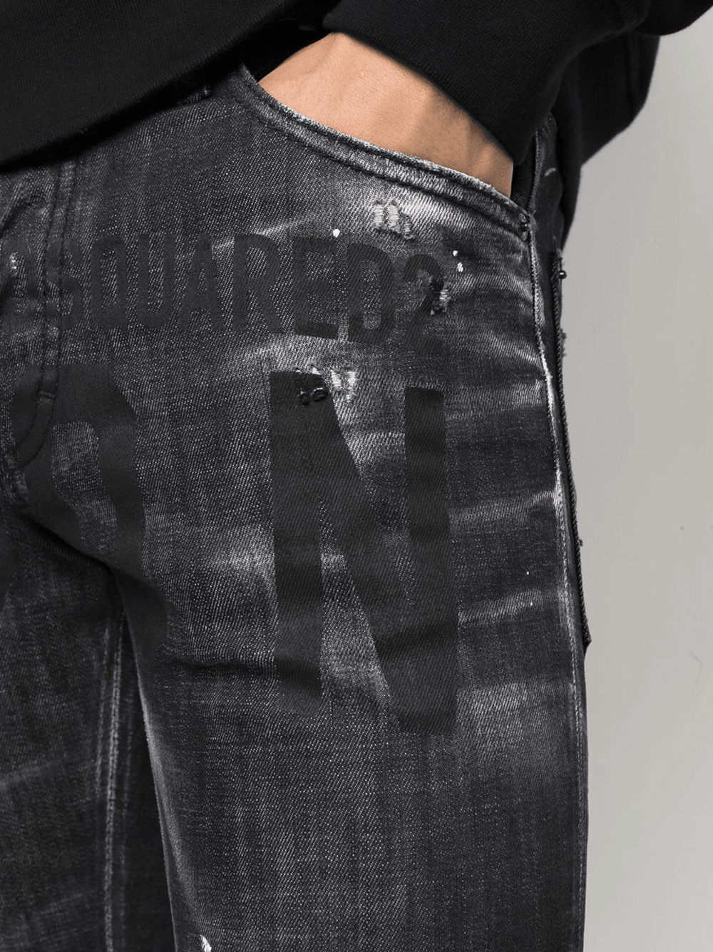 Dsquared2 – Cool Guy – Schwarze Jeans mit Icon-Print