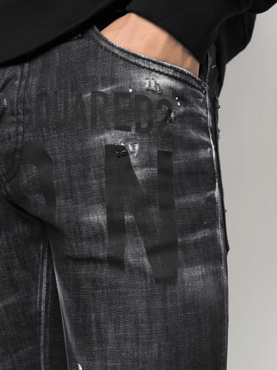 Dsquared2 – Cool Guy – Schwarze Jeans mit Icon-Print