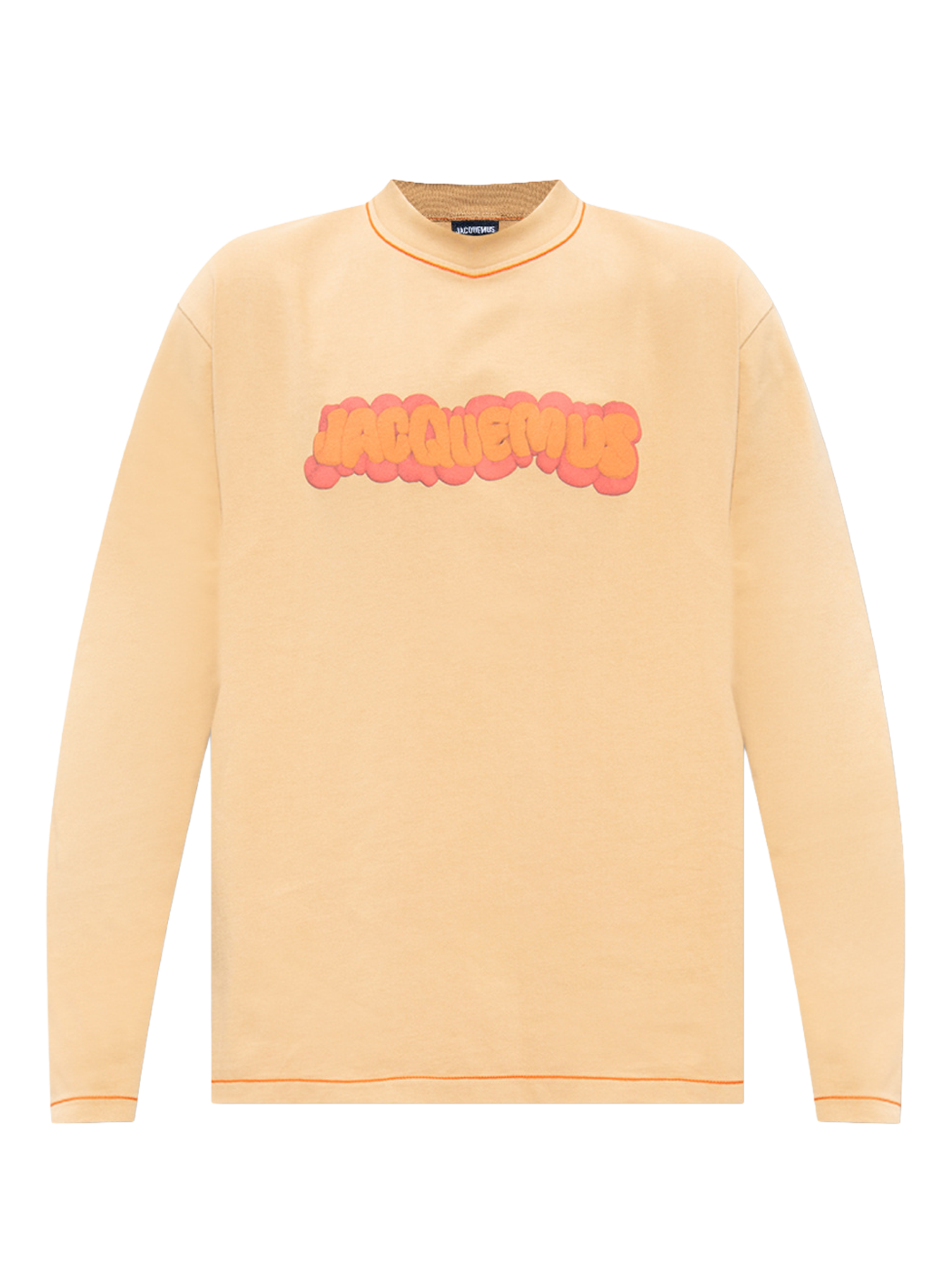 Jacquemus – Langärmliges T-Shirt „Paste A Modeler“ mit Logoprint in Beige