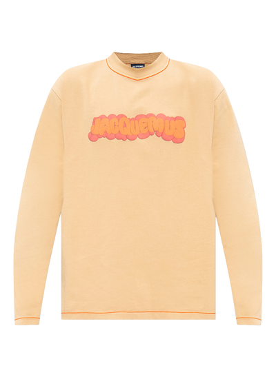 Jacquemus – Langärmliges T-Shirt „Paste A Modeler“ mit Logoprint in Beige