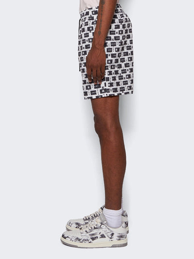 Amiri Interweave Badeshorts in Weiß/Schwarz