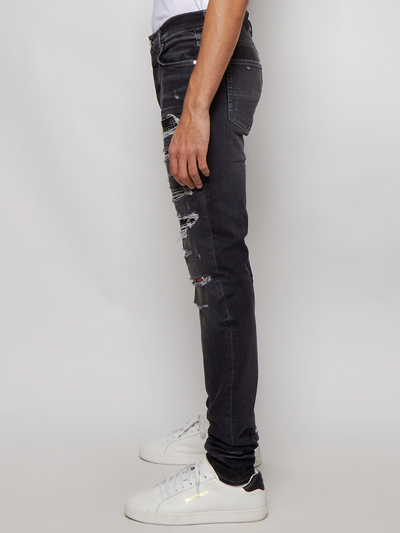 Amiri – Bandana Thrasher – Zerrissene Jeans in Grau