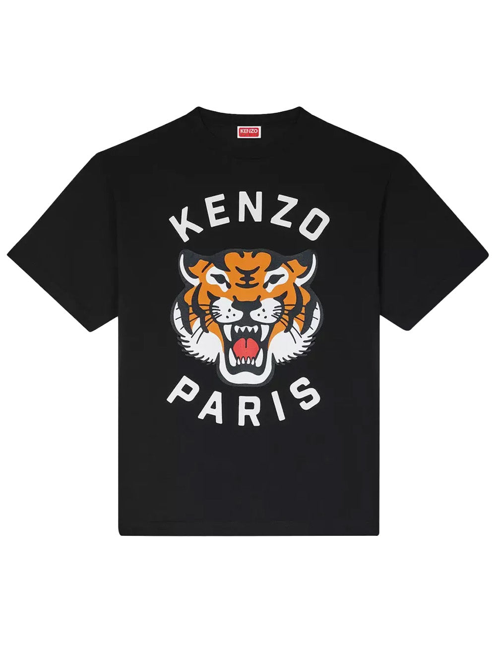 Kenzo – Schwarzes T-Shirt mit „Lucky Tiger“-Print