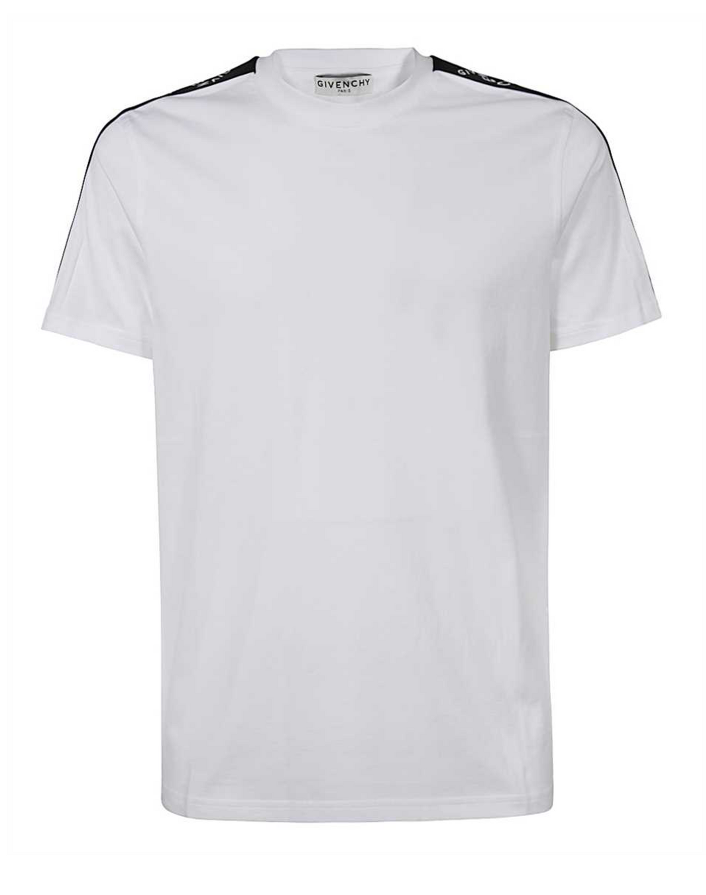 Givenchy – Schmal geschnittenes T-Shirt mit gebrochenem Ärmellogo in Weiß
