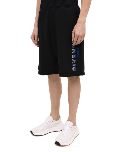 Givenchy Paris – Schwarze Sweatshorts mit Farbverlauf und Logostickerei