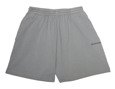 Balenciaga – Baumwollshorts mit BB-Logo-Stickerei in Grau