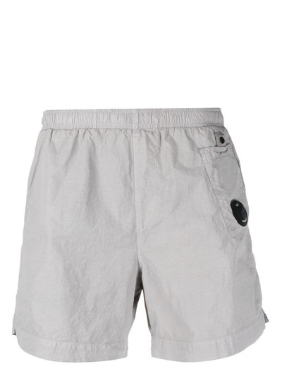 CP Company – Utility Swim – Graue Badeshorts mit Linsendetail und Taschen