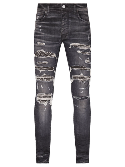 Amiri – Bandana Thrasher – Zerrissene Jeans in Grau