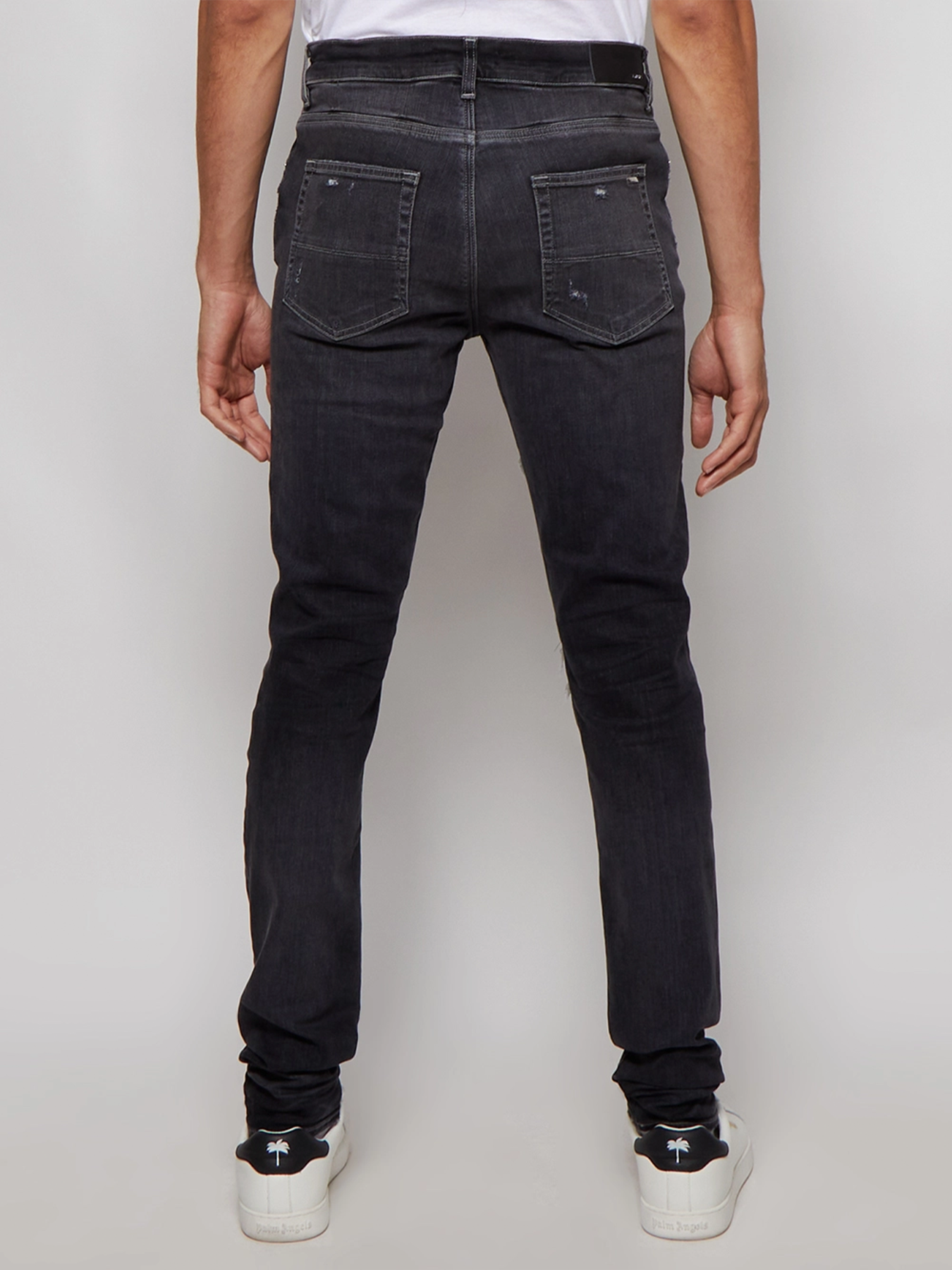 Amiri – Bandana Thrasher – Zerrissene Jeans in Grau