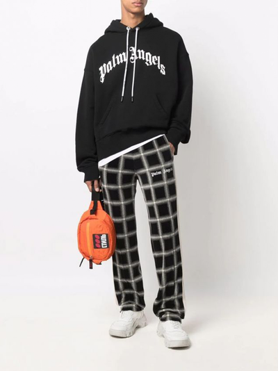 Palm Angels – Kapuzenpullover mit geschwungenem Logo in Schwarz