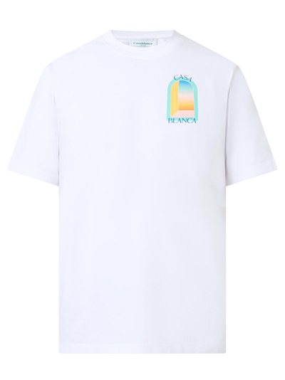 Casablanca – Bedrucktes T-Shirt „L'Arche Colore“ in Weiß