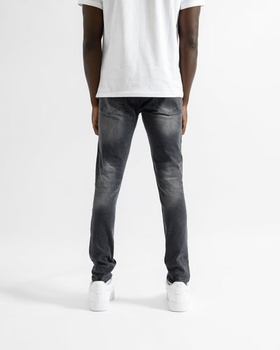 Magiri Bordeaux – Schwarze Jeans im Used-Look mit Bandana-Print