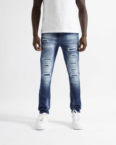 Magiri „Montpellier“ zerrissene Jeans im Used-Look in Blau