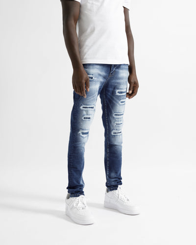 Magiri „Montpellier“ zerrissene Jeans im Used-Look in Blau
