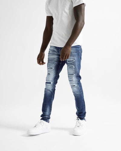 Magiri „Montpellier“ zerrissene Jeans im Used-Look in Blau