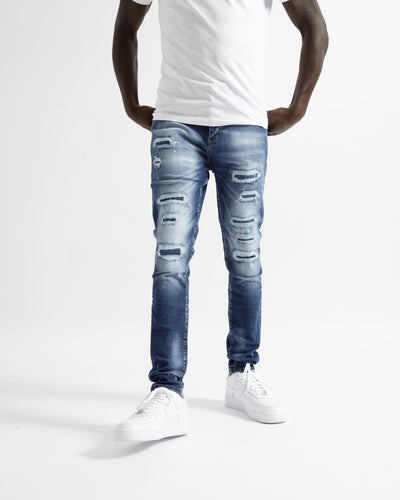 Magiri „Montpellier“ zerrissene Jeans im Used-Look in Blau