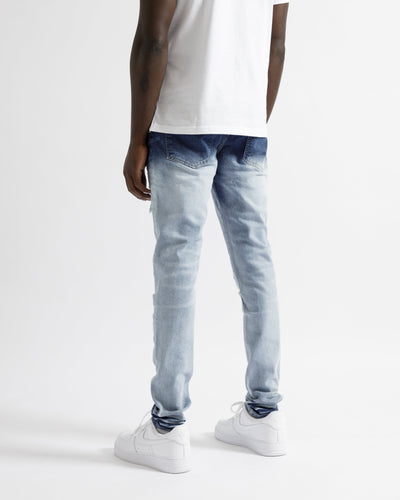 Magiri – Cannes – Zerrissene Jeans mit Farbverlauf und verblasstem Farbverlauf in Blau