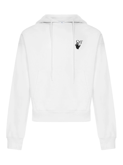 Off-White – Weißer Kapuzenpullover mit Caravaggio-Lautengemälde-Print