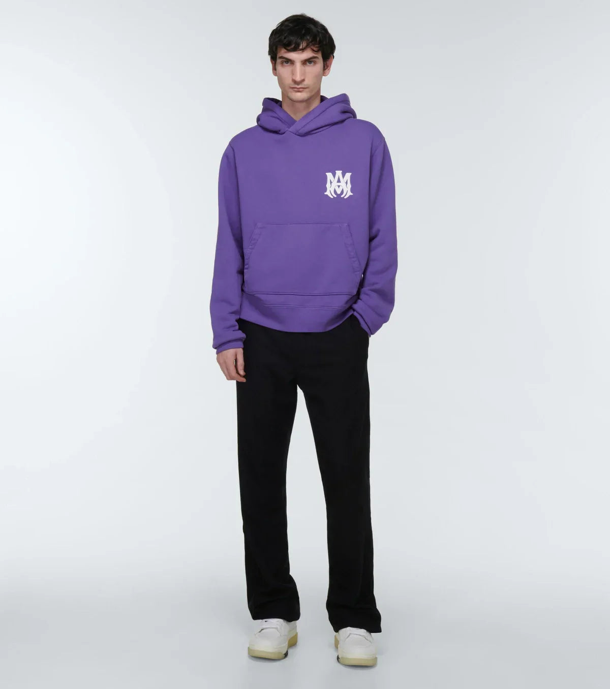 Amiri – Lilafarbener Baumwoll-Hoodie mit MA-Logo-Aufdruck
