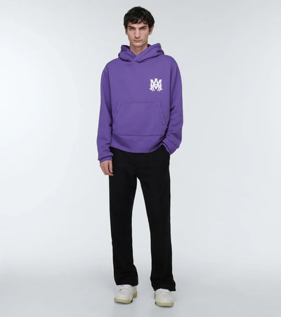 Amiri – Lilafarbener Baumwoll-Hoodie mit MA-Logo-Aufdruck