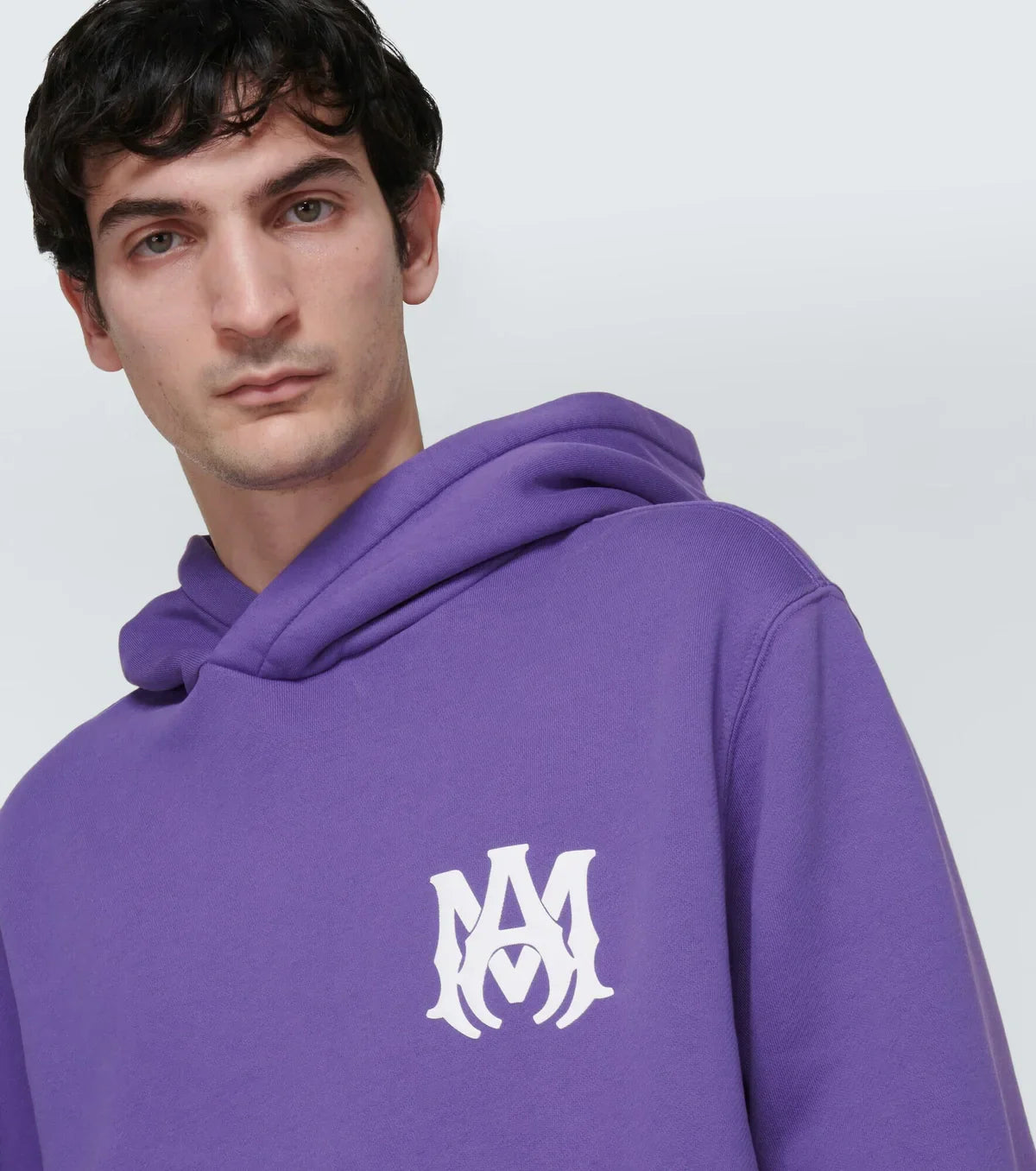 Amiri – Lilafarbener Baumwoll-Hoodie mit MA-Logo-Aufdruck