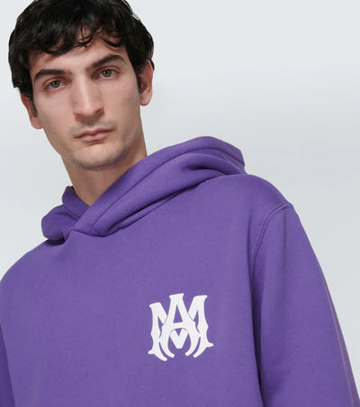 Amiri – Lilafarbener Baumwoll-Hoodie mit MA-Logo-Aufdruck